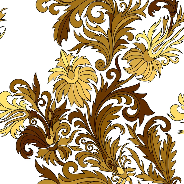 Vektor nahtlose Muster. handgezeichnete Doodle-Stil Fantasie-Blumen. — Stockvektor