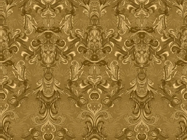 Πολυτελή floral ταπετσαρία Δαμασκός. Χωρίς ραφή πρότυπο υπόβαθρο. Vector εικονογράφηση — Διανυσματικό Αρχείο