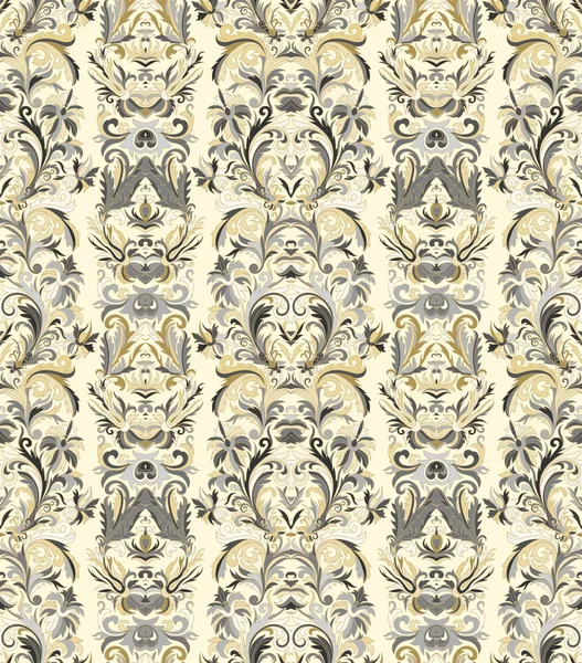 Motif rayé royal sans couture. Papier peint floral rococo. Damas fond — Image vectorielle