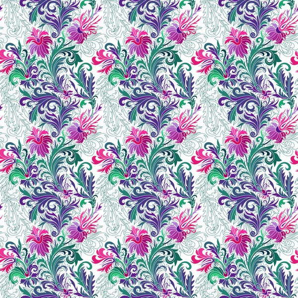 Vector illustration of seamless pattern with abstract flowers. — Stock Vector