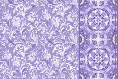 Dizi sorunsuz çiçek desenli ve kenarlık tasarımı için.