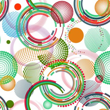 Seamless vector geometric background. Abstract creative circle multicolor pattern. clipart