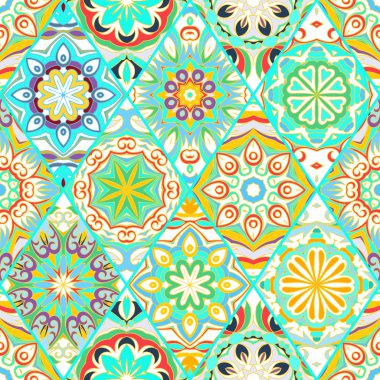 Dikişsiz desen, vintage dekor elementleri.