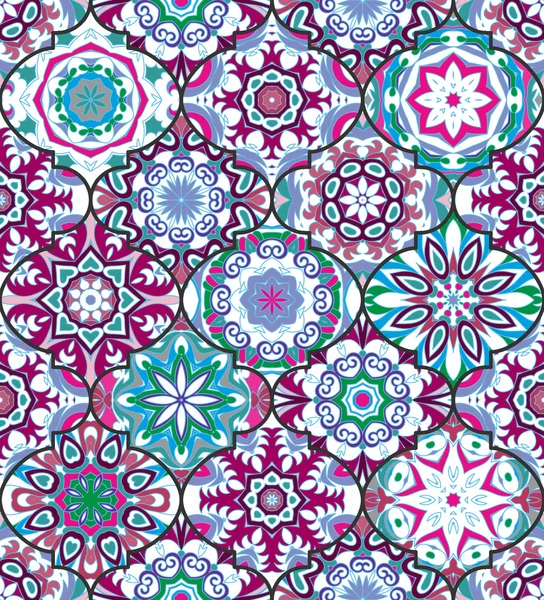 Parlak renklerde vektör etnik renkli bohem desen