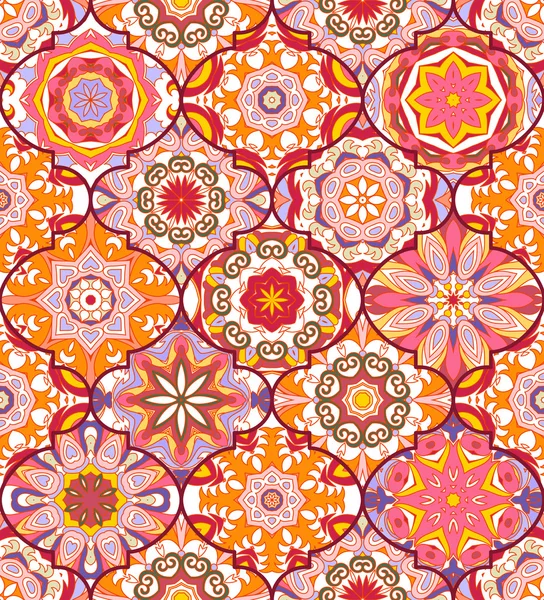 Seamless pattern. Eastern decorative elements. Hand drawn background. — Stock Vector