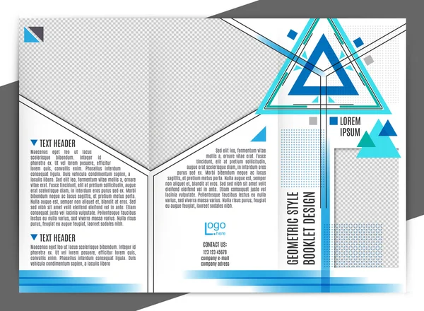 Modèle de conception de brochure. vecteur triple géométrique abstrait. couleurs trandy — Image vectorielle