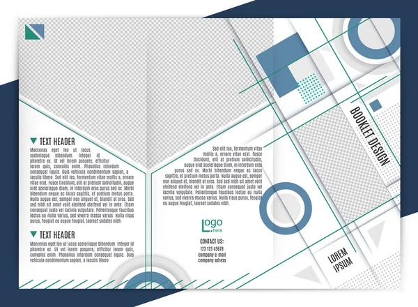 Broschyr formgivningsmall. Vector trebladiga geometriska abstrakt. trandy färger — Stock vektor
