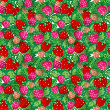 Yaz meyveleri, vektör çizim ile Seamless Modeli