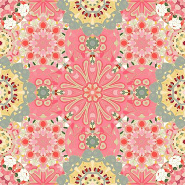 Pink Mandala Background for greeting card, Brochure, Card or Invitation clipart