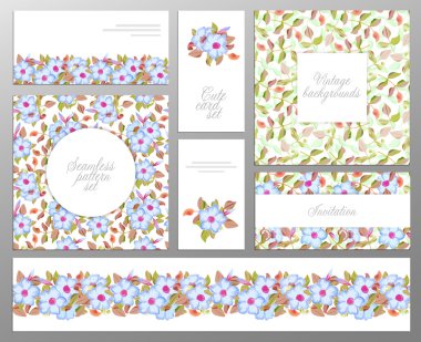 Yaratıcı evrensel çiçek kart dizisini.