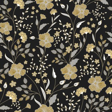 sevimli küçük pembe çiçekler dikişsiz desen arka plan. Vektör