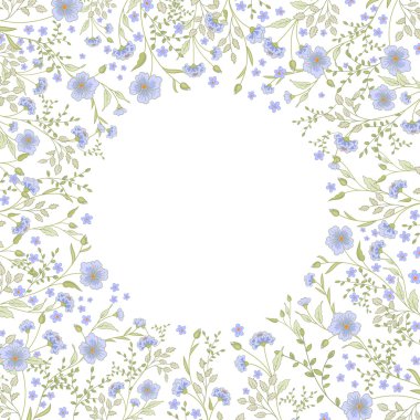 Çerçeve çiçek. Şirin çiçekler BM çelenk şeklinde düzenlenmiş