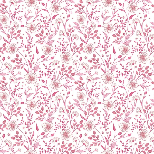 Schattige kleine roze bloemen naadloze patroon achtergrond. Vector — Stockvector