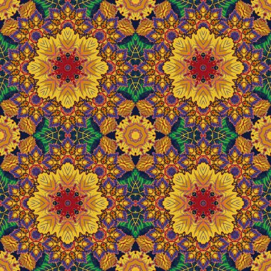 Etnik çiçek seamless modeli. Soyut süs