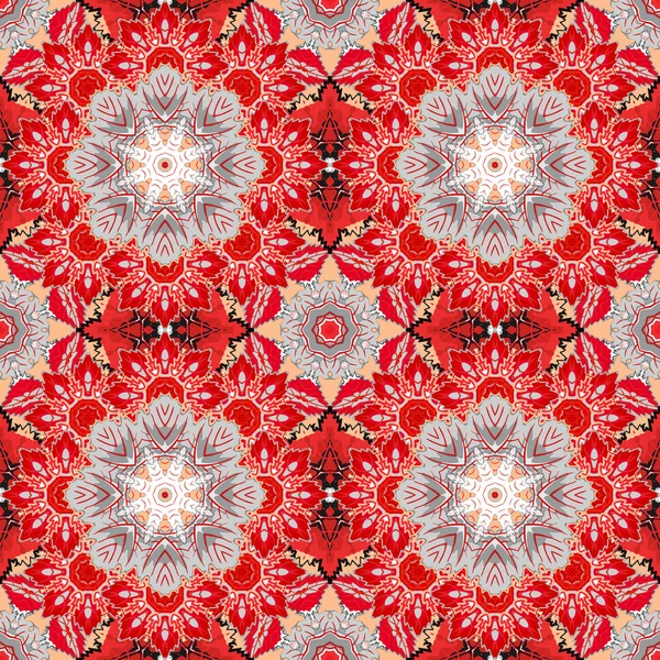 Patrón étnico floral sin costuras. Abstracto ornamental — Vector de stock