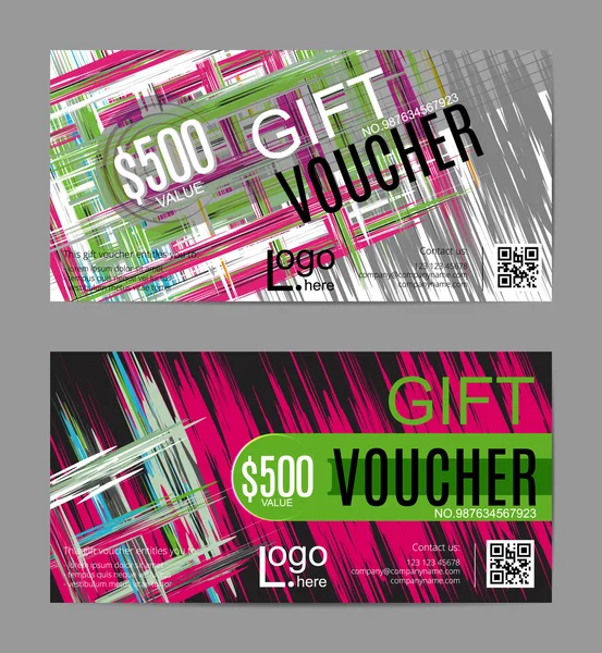 Vector gift voucher, card template — Stock Vector