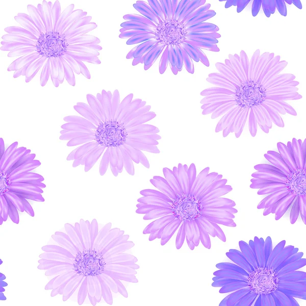 Fondo sin costuras con gerberas rosa y púrpura. Vector EPS-10 . — Vector de stock