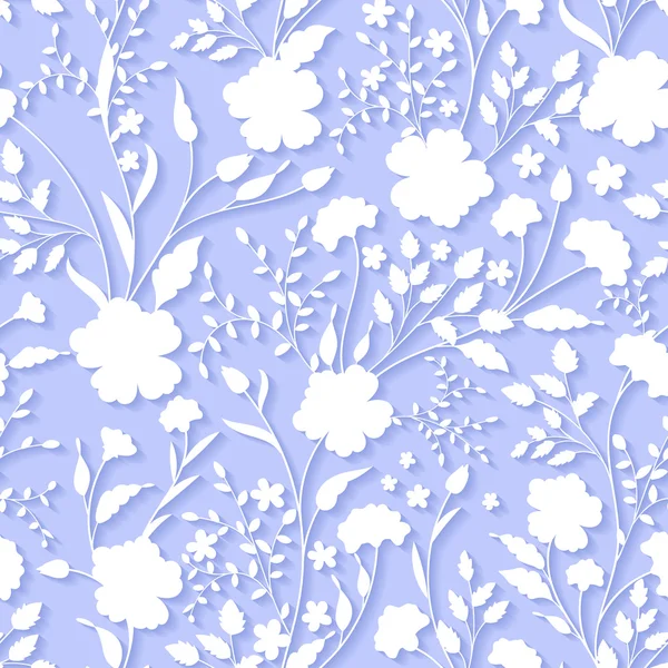 Vektor floralen 3D nahtlose Muster Hintergrund. für Hochzeits- und Einladungskarten-Dekoration — Stockvektor