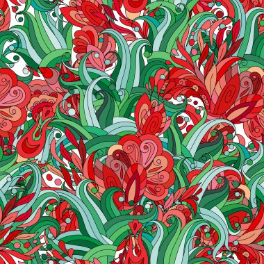 Soyut süsler ile dikişsiz desen arka plan. El çizim illüstrasyon