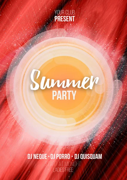 Summer party affisch med abstrakt bakgrund. Vektor illustration Eps10 — Stock vektor