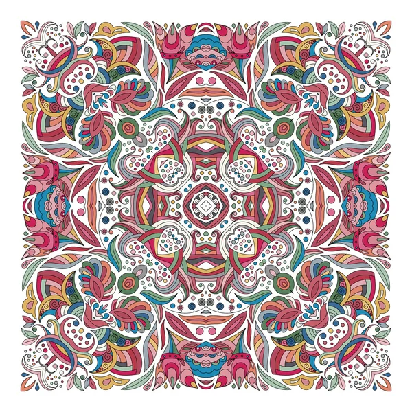 Conception pour poche carrée, châle, textile. Modèle floral vectoriel — Image vectorielle