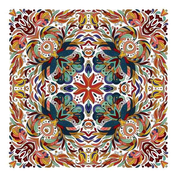 Conception pour poche carrée, châle, textile. Modèle floral vectoriel — Image vectorielle