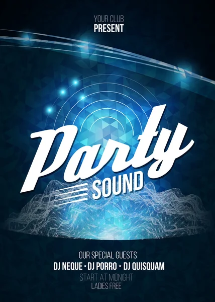 Abstract digital background for party flyer or poster. Ice, light, energy and space. Vector illustration. — Stock Vector