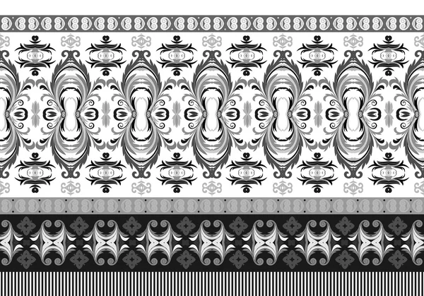 Vector fronteira sem costura horizontal. Padrão floral bonito em estilo moderno . — Vetor de Stock