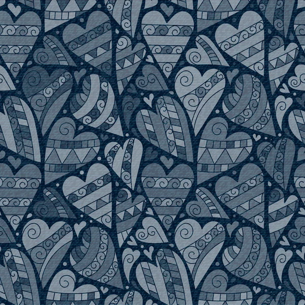 Vector jeans achtergrond met bloemen. Denim naadloze patroon. Blauwe jeans stof. Floral grunge achtergrond — Stockvector