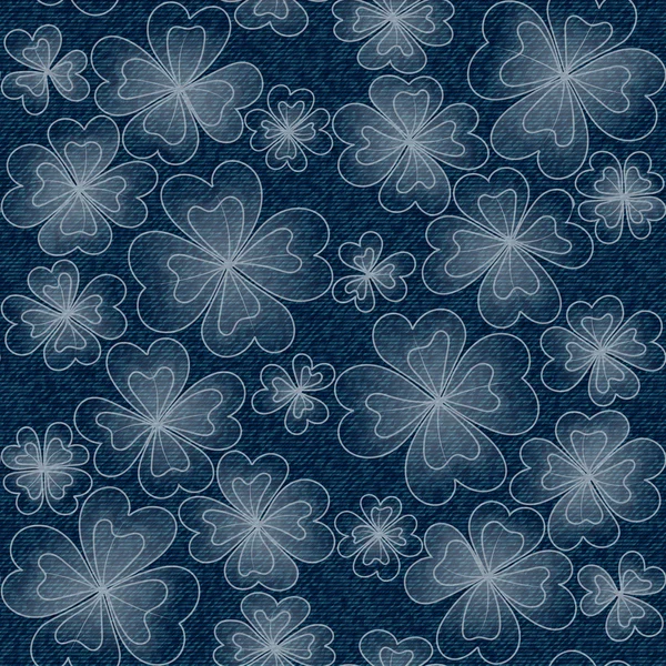 MODÈLE FLORAL DENIM SANS COUCHE — Image vectorielle