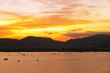 Günbatımı Phuket Adası Tayland, Asya