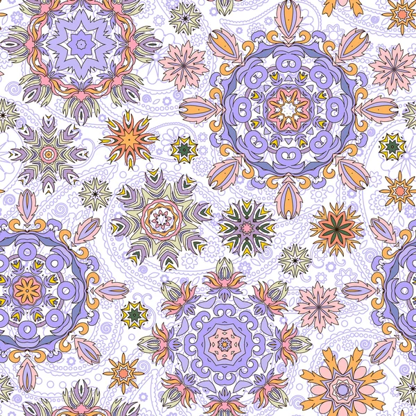 양식된 눈송이 꽃 원활한 패턴. — 스톡 벡터