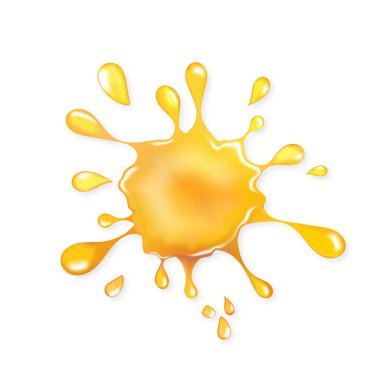 Sarı leke. Parlak sümüksü leke. Vektör İllüstrasyonu. Gerçekçi renk dokusu.