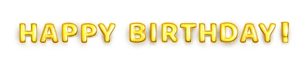 Wektor realistyczny odizolowany złoty balon tekst Happy Birthday na przejrzystym tle. Koncepcja świętowania i wszystkiego najlepszego z okazji urodzin. — Wektor stockowy