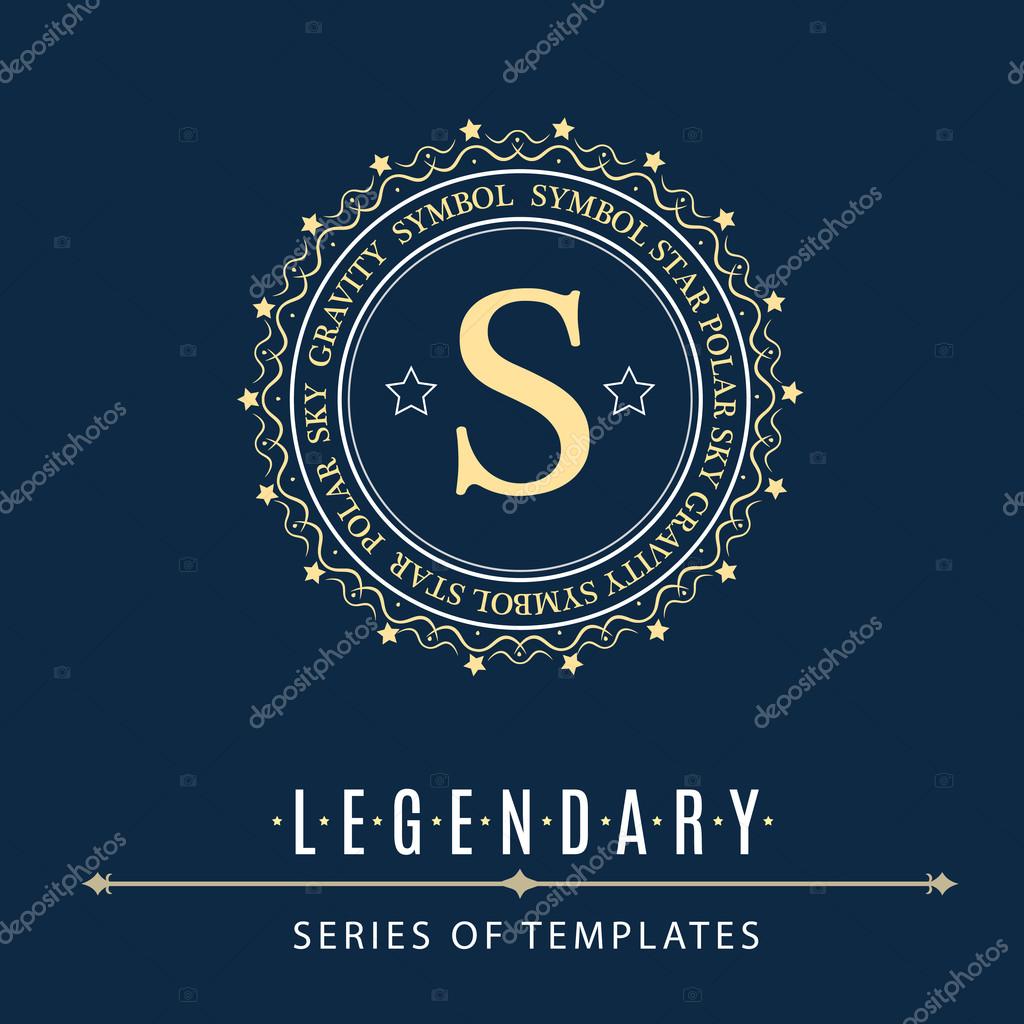 Luxury logo template flourishes calligraphic elegant ornament lines. Business sign, monogram identity for Restaurant, Boutique, Cafe, Hotel, Heraldic, Jewelry, Fashion and other vector illustration