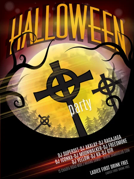 Halloween Party Flyer. Vector illustration. EPS 10 — Stockvector