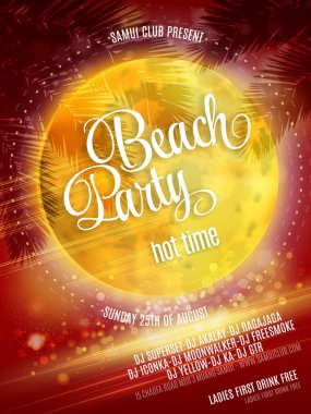Beach Party Poster. Vector EPS 10 clipart