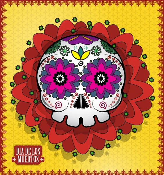 Ημέρα του το νεκρό κρανίο διάνυσμα φόντο αφίσα. Dia de los muertos — Διανυσματικό Αρχείο