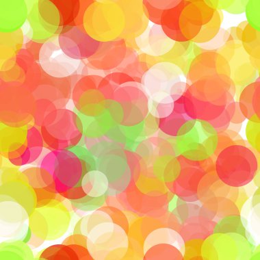 Abstract vector seamless background with colored circles on white