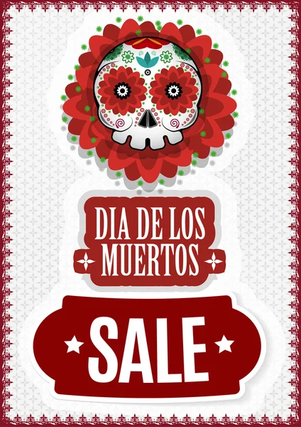 Dia dos Mortos, Dia De Los Muertos Venda Vector Poster — Vetor de Stock