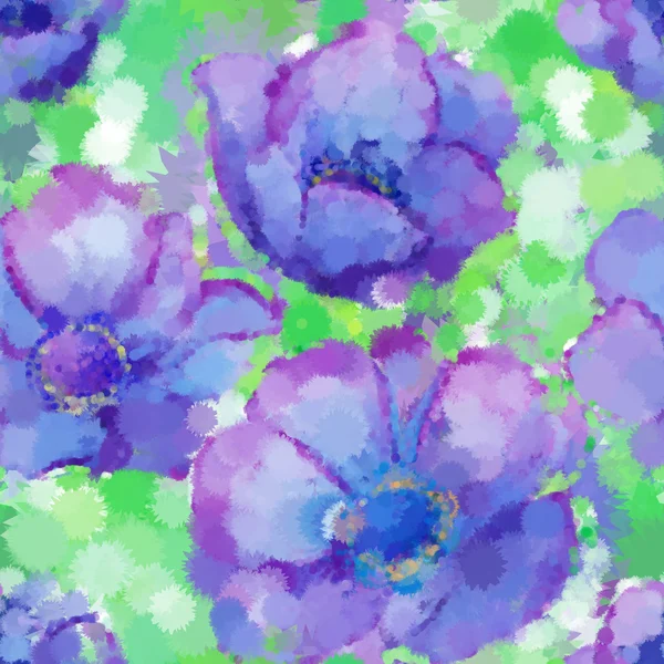 Vector Floral aquarela padrão orgânico sem costura —  Vetores de Stock