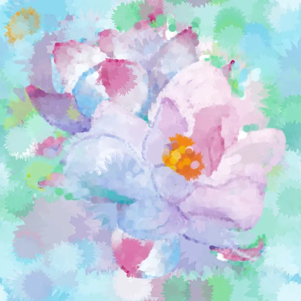 Vector Floral aquarela padrão orgânico sem costura — Vetor de Stock