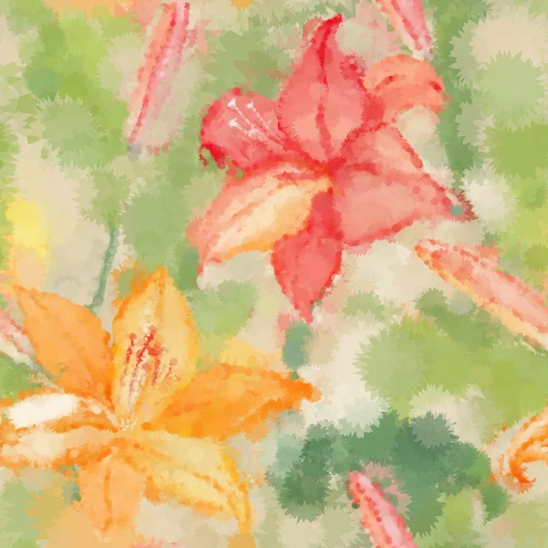 Fondo de pantalla sin costura floral en estilo acuarela — Archivo Imágenes Vectoriales