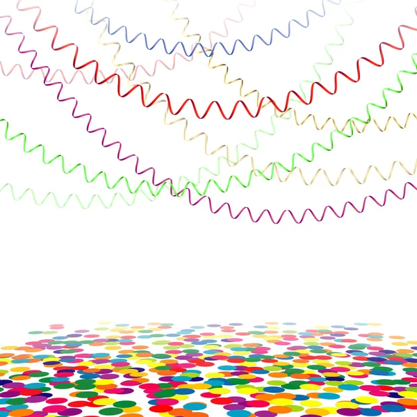 Happy Birthday Festival Multicolor Curling Stream, aislado sobre fondo blanco, ilustración vectorial — Vector de stock