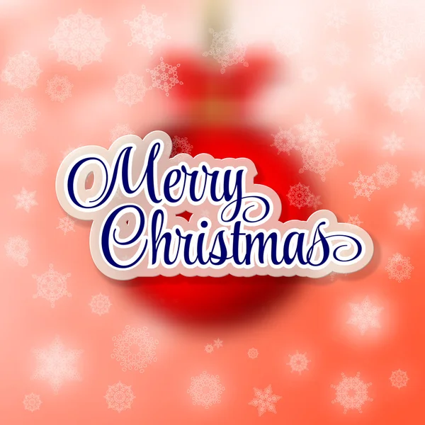 Joyeux Noël boule rouge isolé fond rouge — Image vectorielle