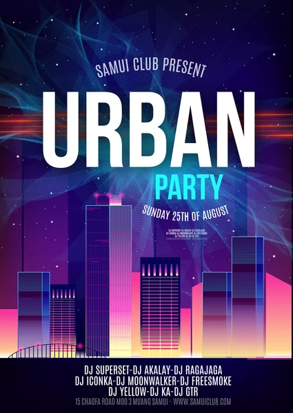 Urban Dance Party Poster achtergrond Template - vectorillustratie — Stockvector