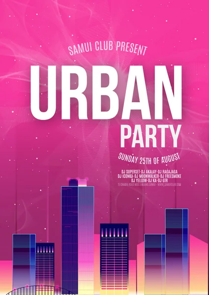 Plantilla de fondo de cartel de fiesta de danza urbana - Ilustración vectorial — Vector de stock