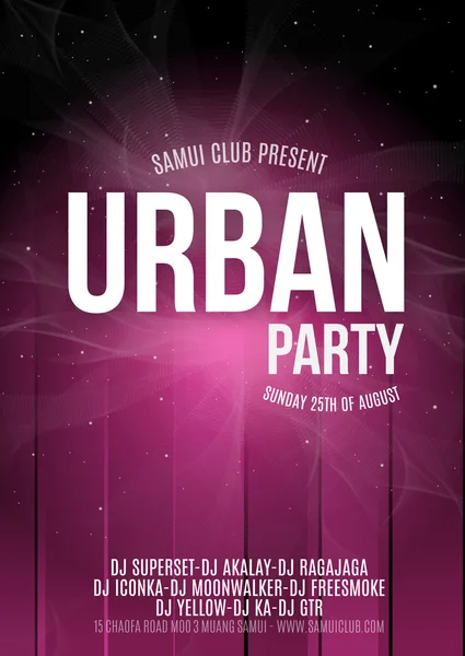 Urban Dance Party Poster achtergrond Template - vectorillustratie — Stockvector