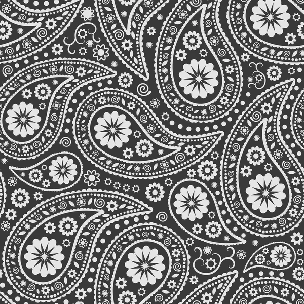 Seamless Paisley background. Elegant Hand Drawn vector pattern. — Stock Vector