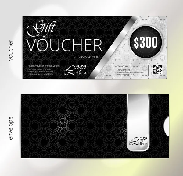 Vector illustration,Gift voucher template with clean and modern pattern. — Stock Vector